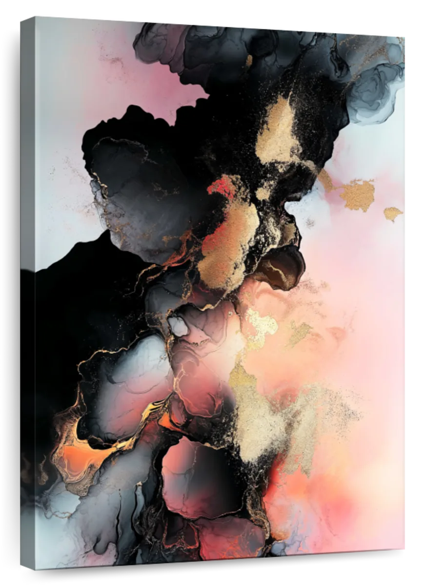 Abstract Alchemy - Obsidian Bloom III Wall Art