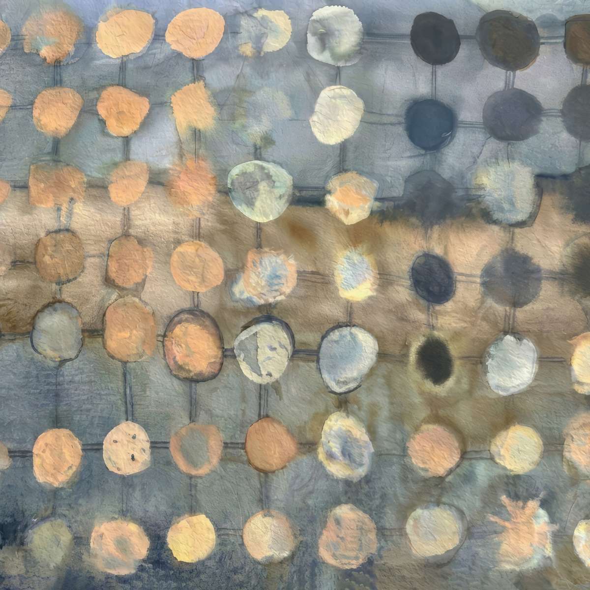 Abstract Neutral Dot Grid Wall Art - Image 2