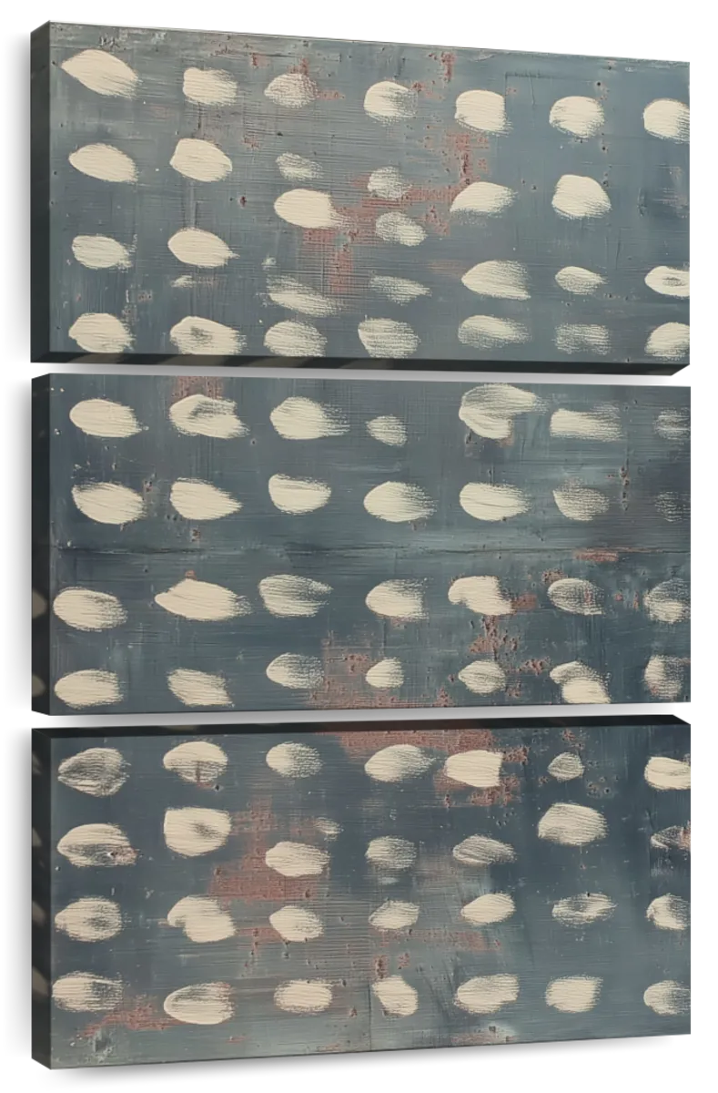 Abstract White Dots on Gray Canvas Wall Art - Image 8
