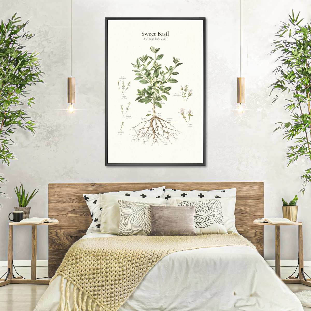 Basil Botanical Study Wall Art - Image 5