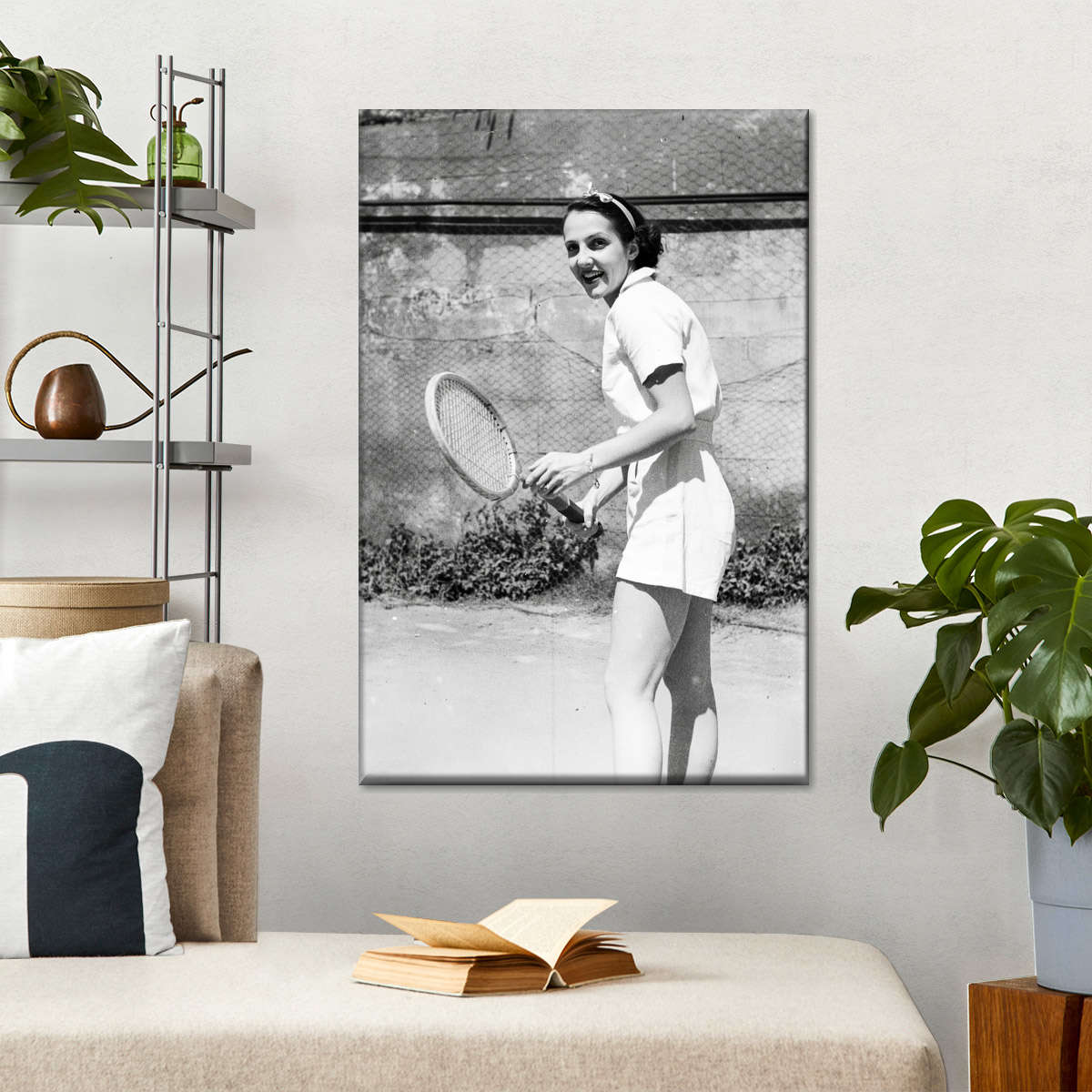 Billy Worth Playing Tennis Wall Art - Image 2