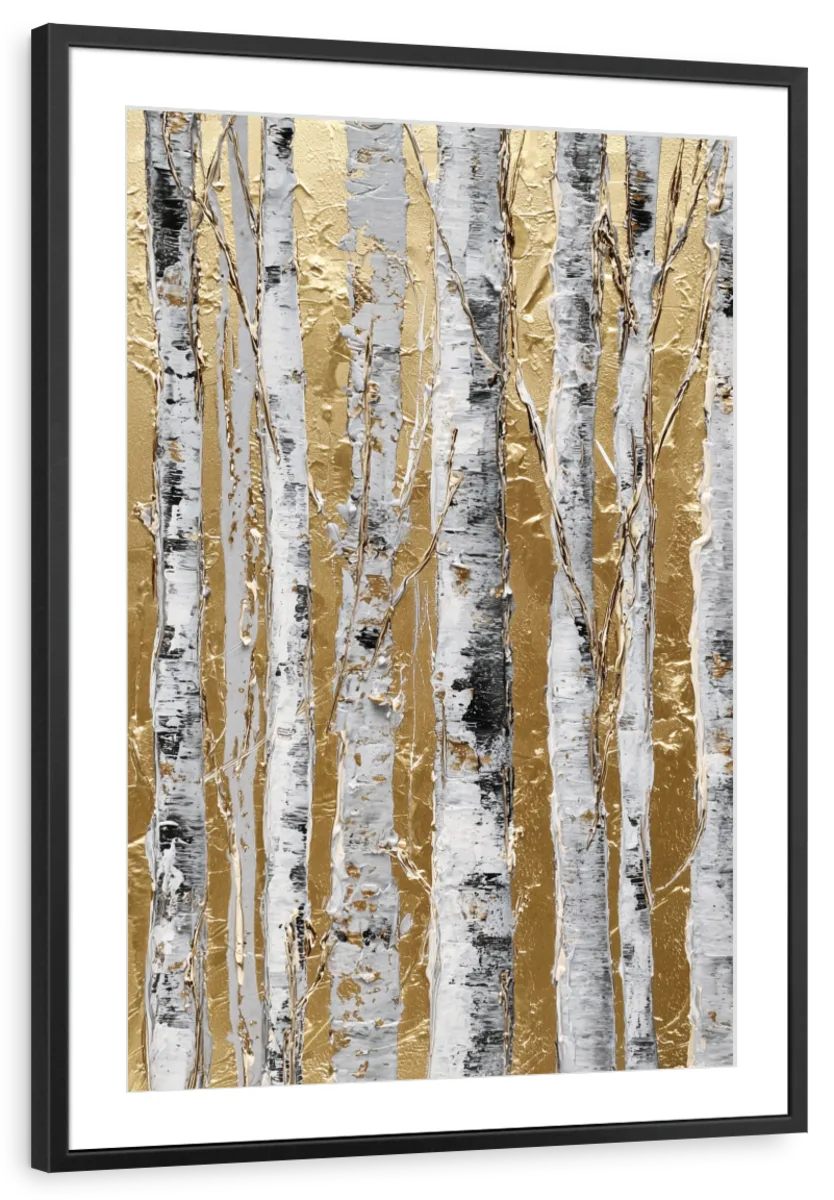 Birch Trees On Gold Wall Art - Image 7