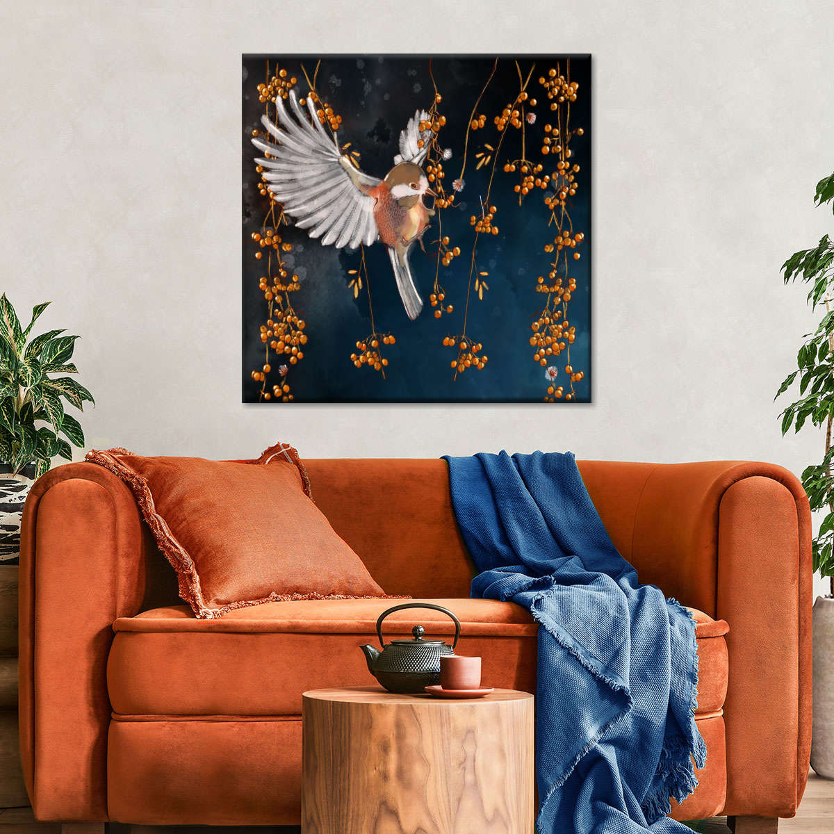 Bird In The Berries Wall Art - Image 2