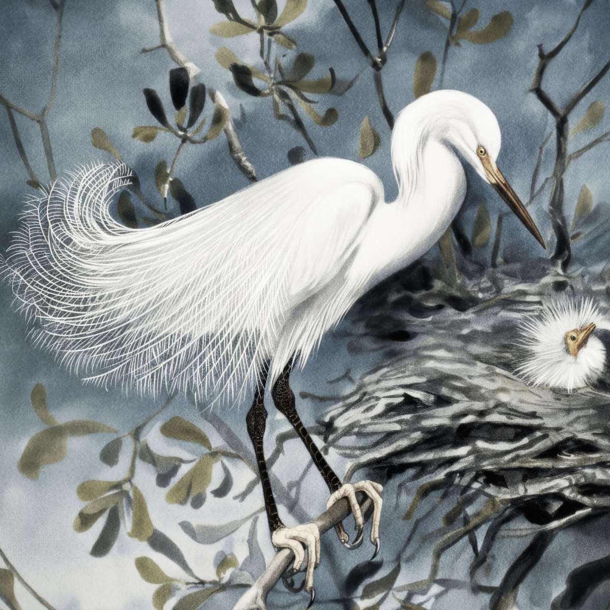 Bird Lore - Snowy Heron Wall Art - Image 11