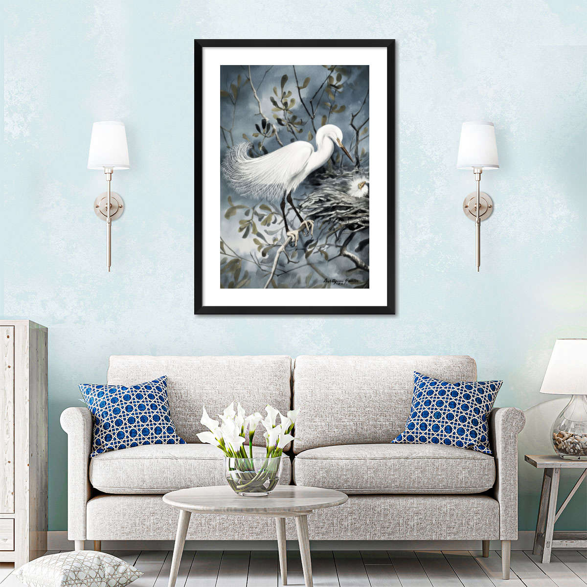 Bird Lore - Snowy Heron Wall Art - Image 5