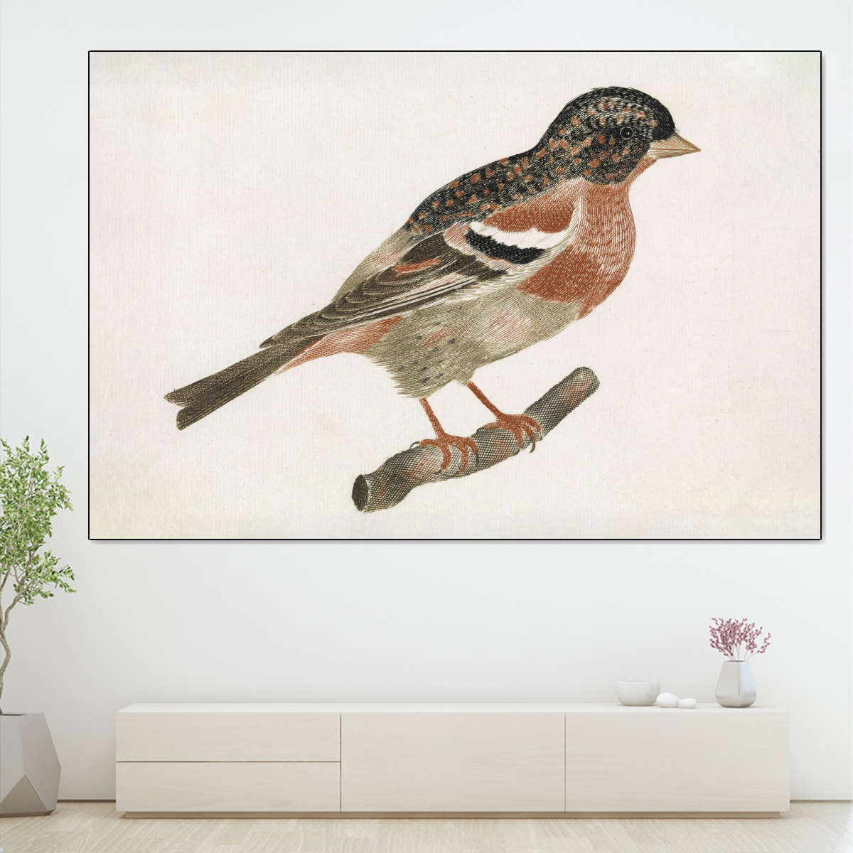 Bird On A Branch Facing Right Wall Art - Image 3