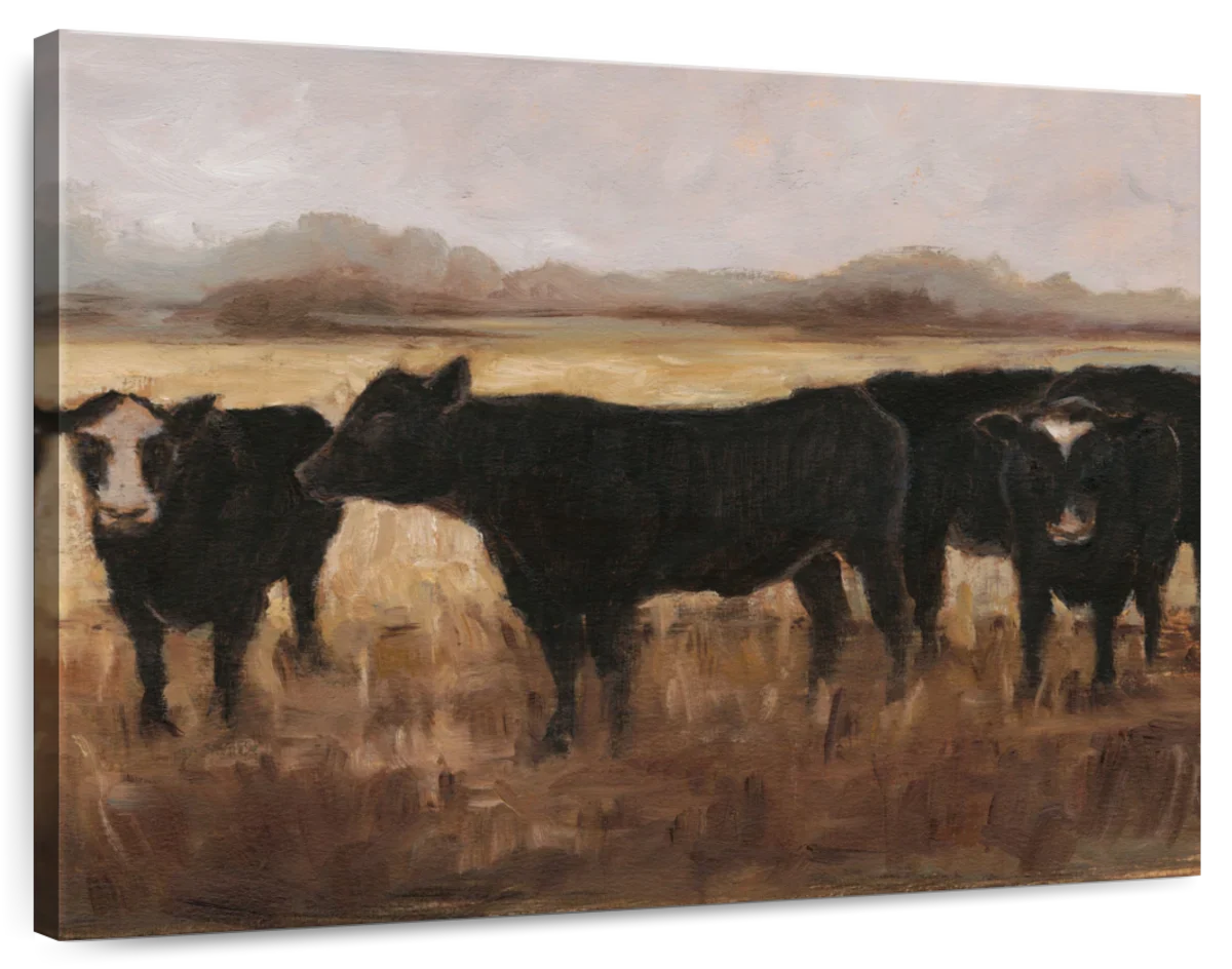 Black Cows Wall Art