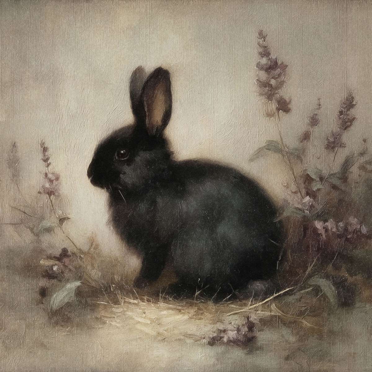 Black Rabbit Portrait Wall Art - Image 2