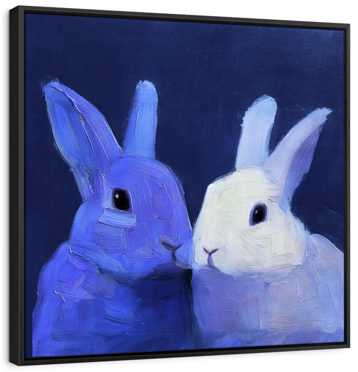 Blue and White Rabbit Pair Wall Art - Image 9