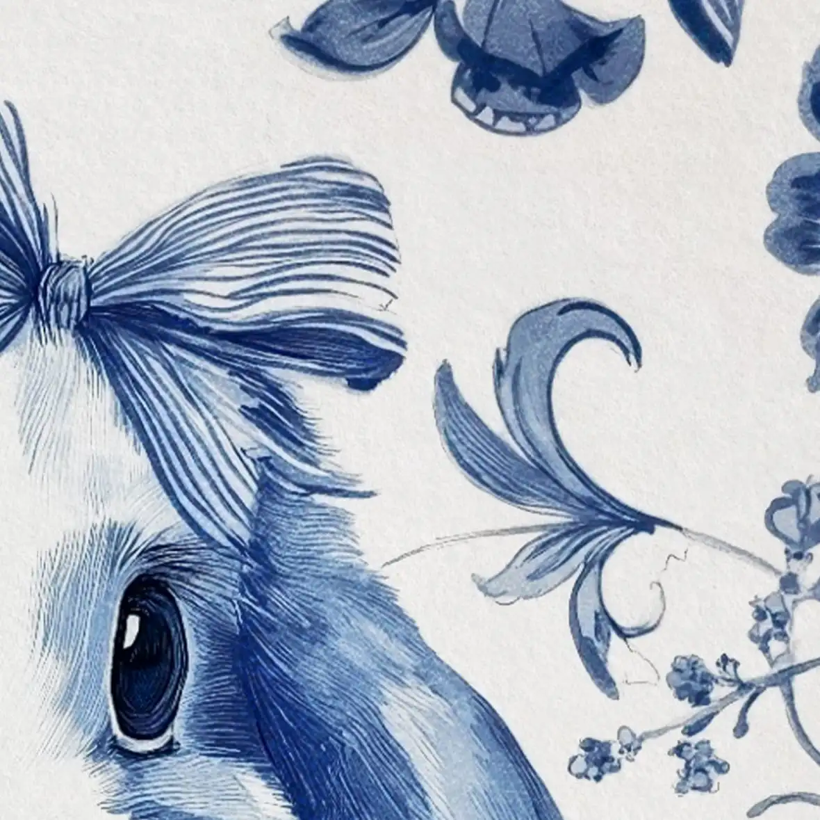 Blue Bunny Closeup Wall Art - Image 31