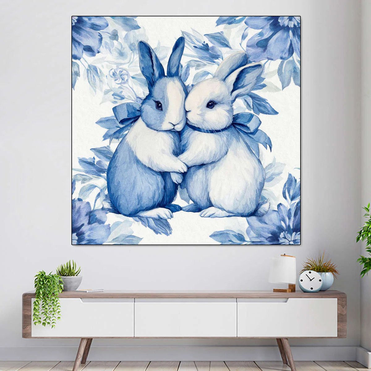Blue Bunny Pair Wall Art - Image 7