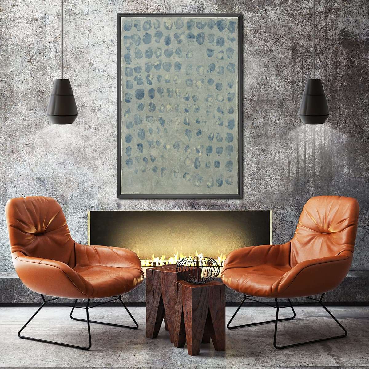Blue Dot Field Wall Art - Image 5