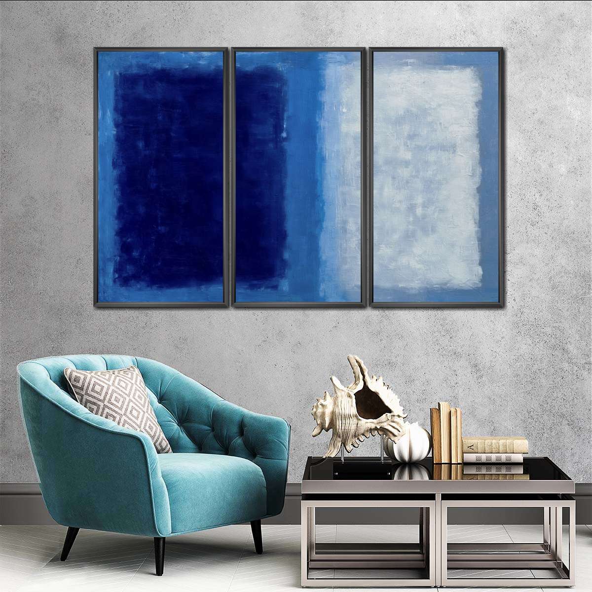 Blue Panel Abstract Wall Art - Image 8