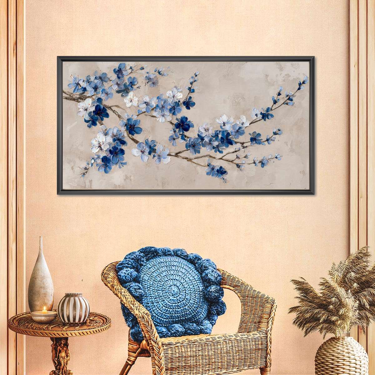 Blue Sakura Branches Wall Art - Image 3
