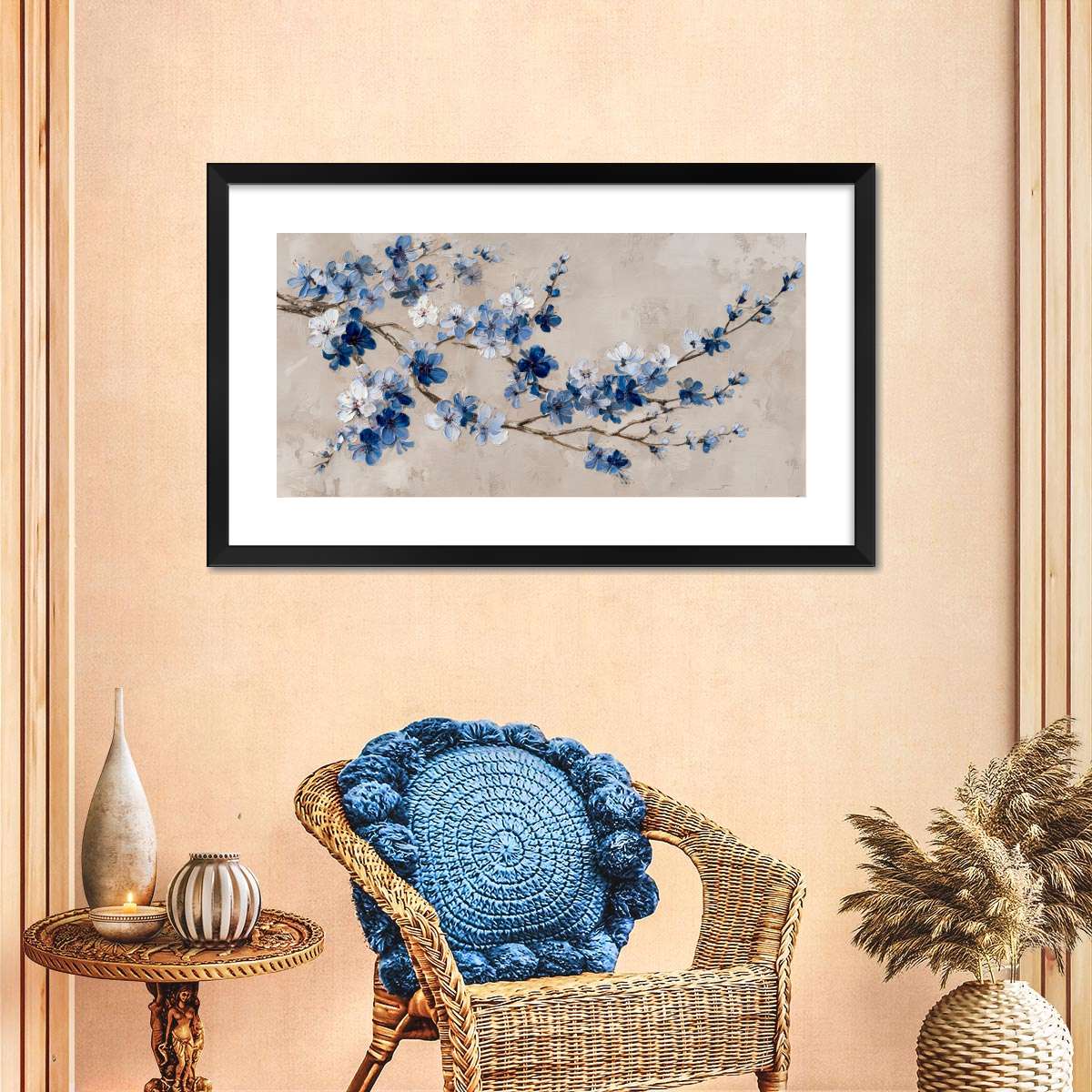 Blue Sakura Branches Wall Art - Image 4