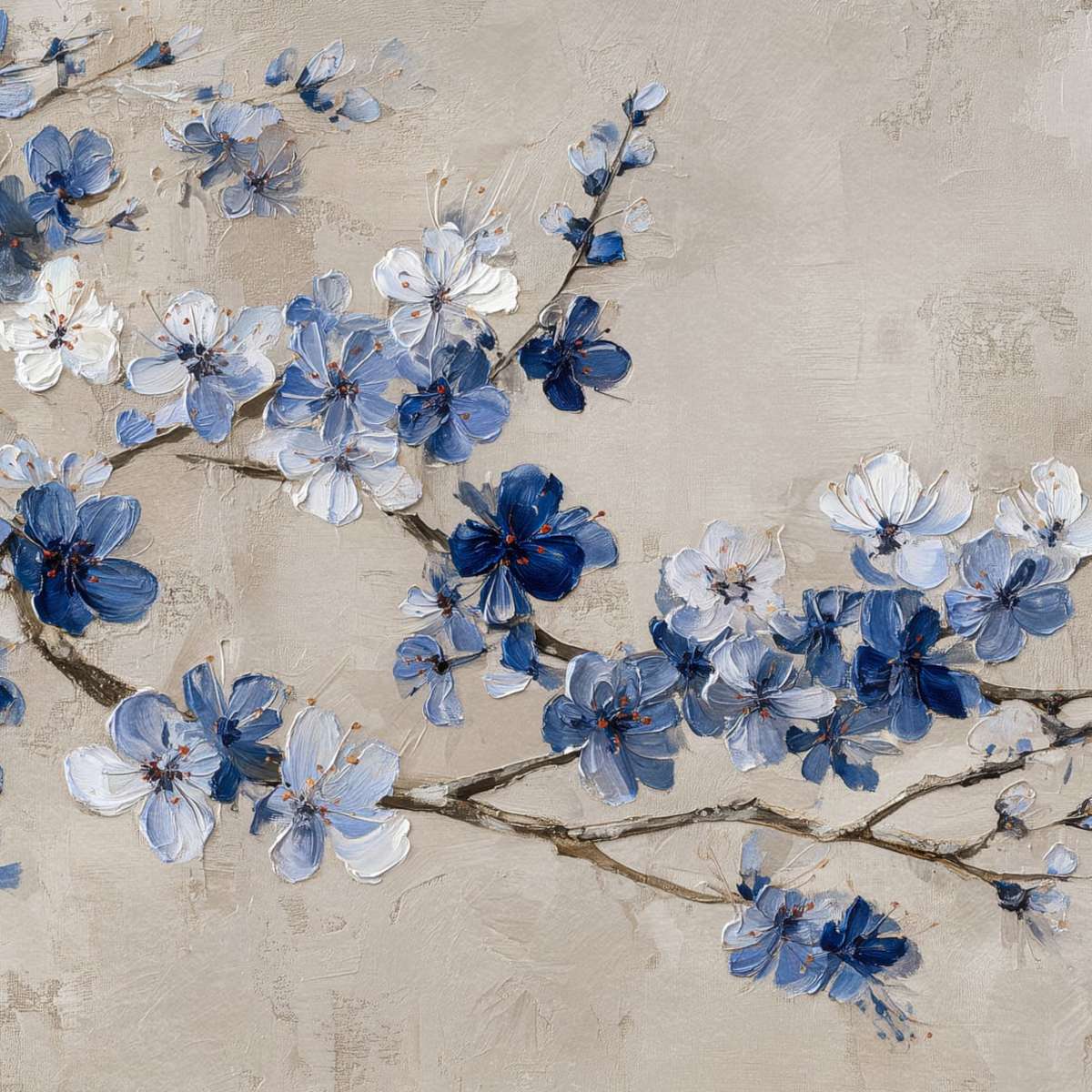 Blue Sakura Branches Wall Art - Image 9