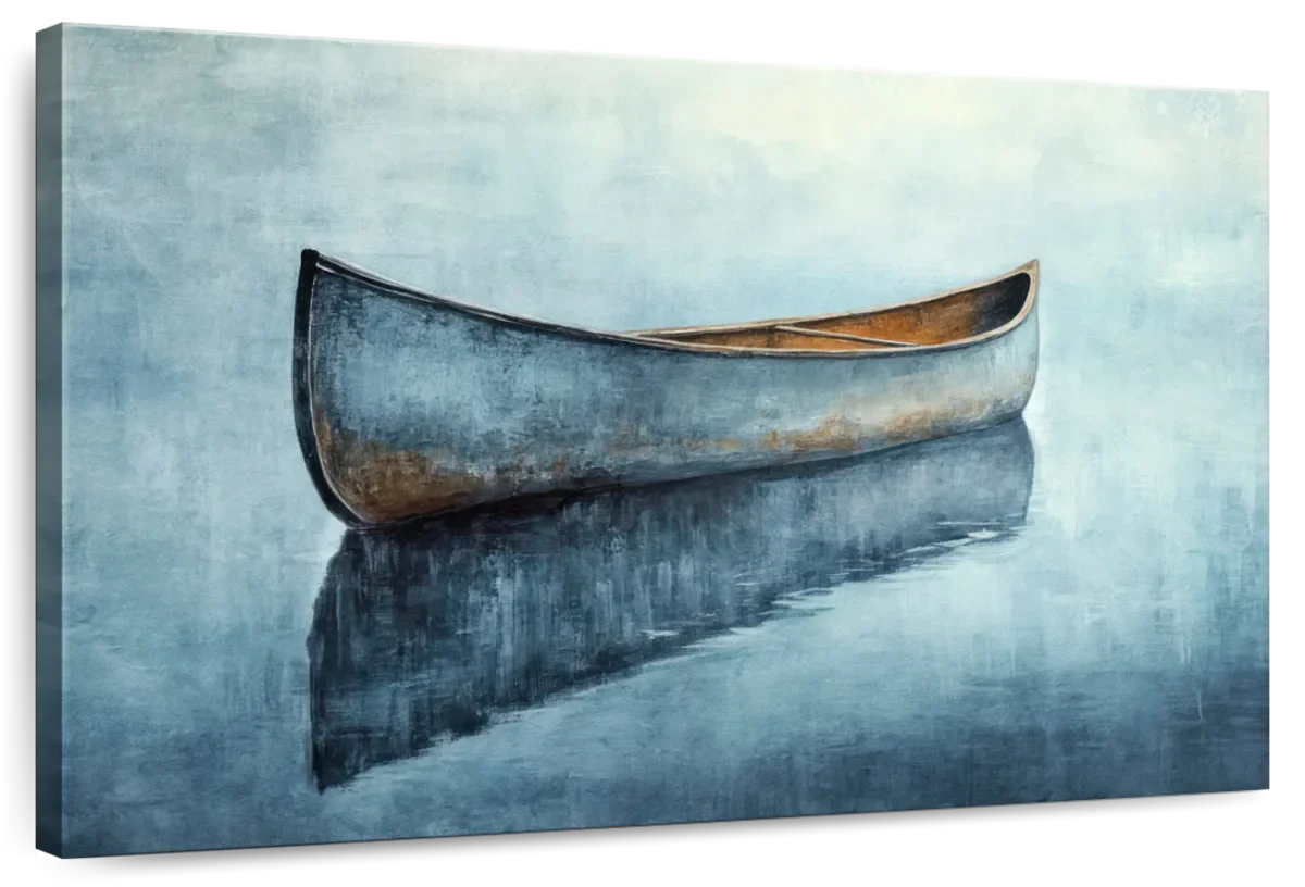 Boat With Fading Reflection Wall Art