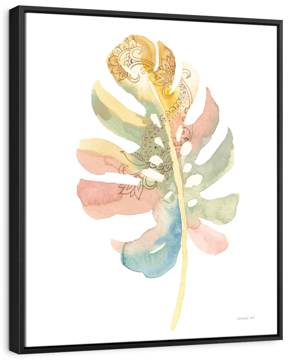 Boho Tropical Leaf II On White Wall Art - Image 6