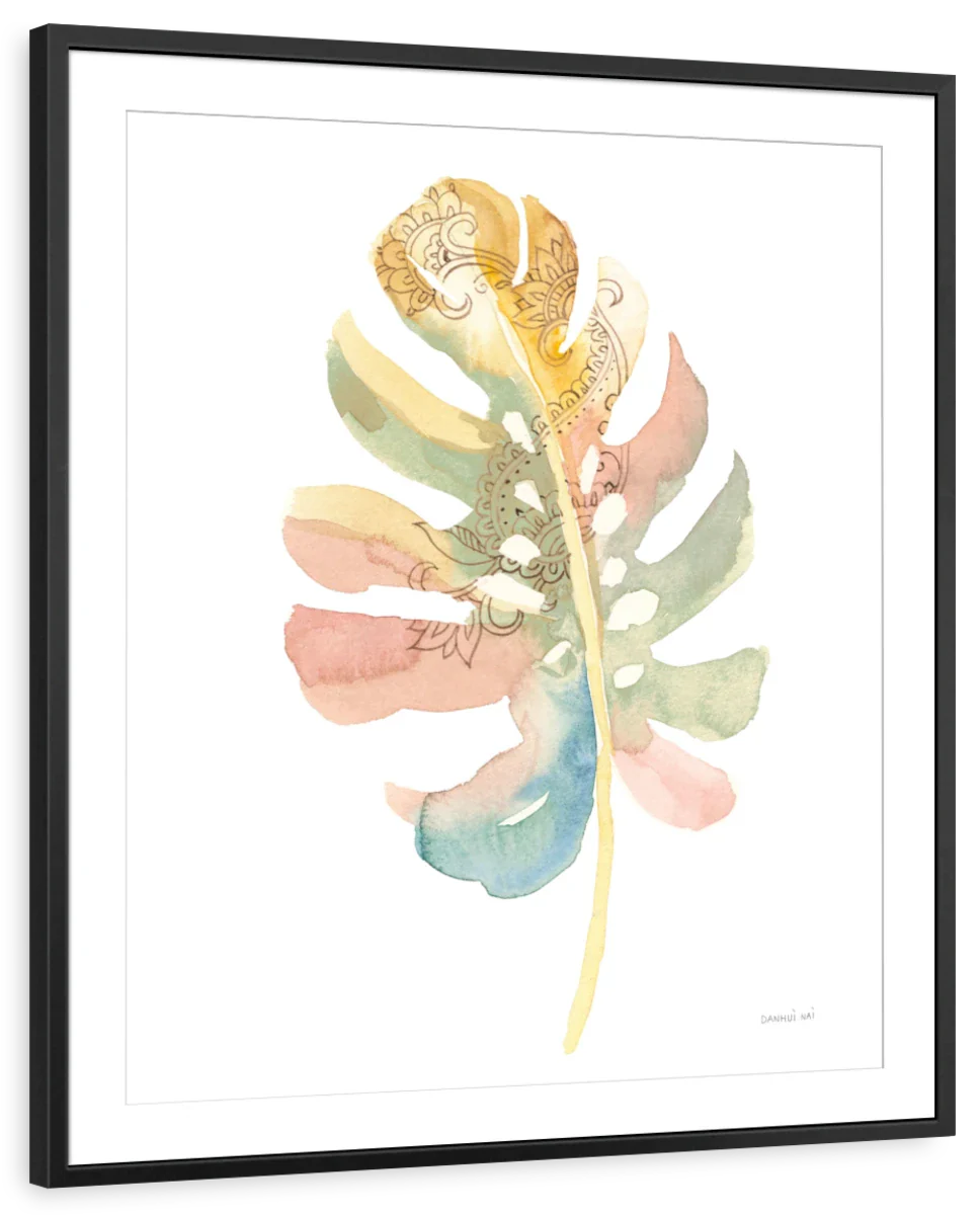Boho Tropical Leaf II On White Wall Art - Image 7