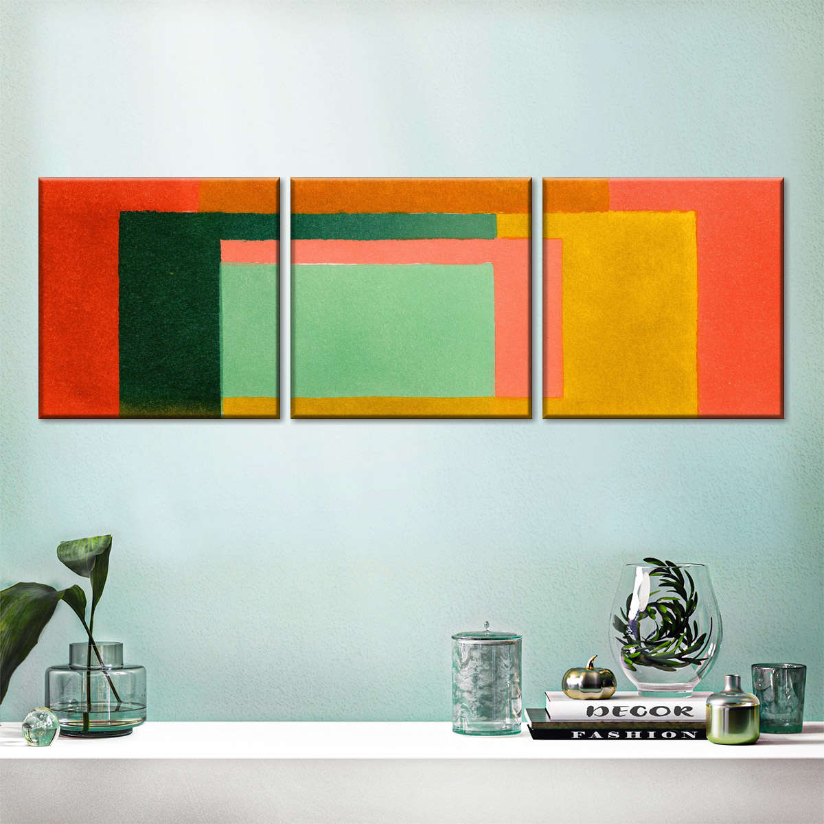 Bold Color Block Rectangles Abstract Wall Art - Image 5