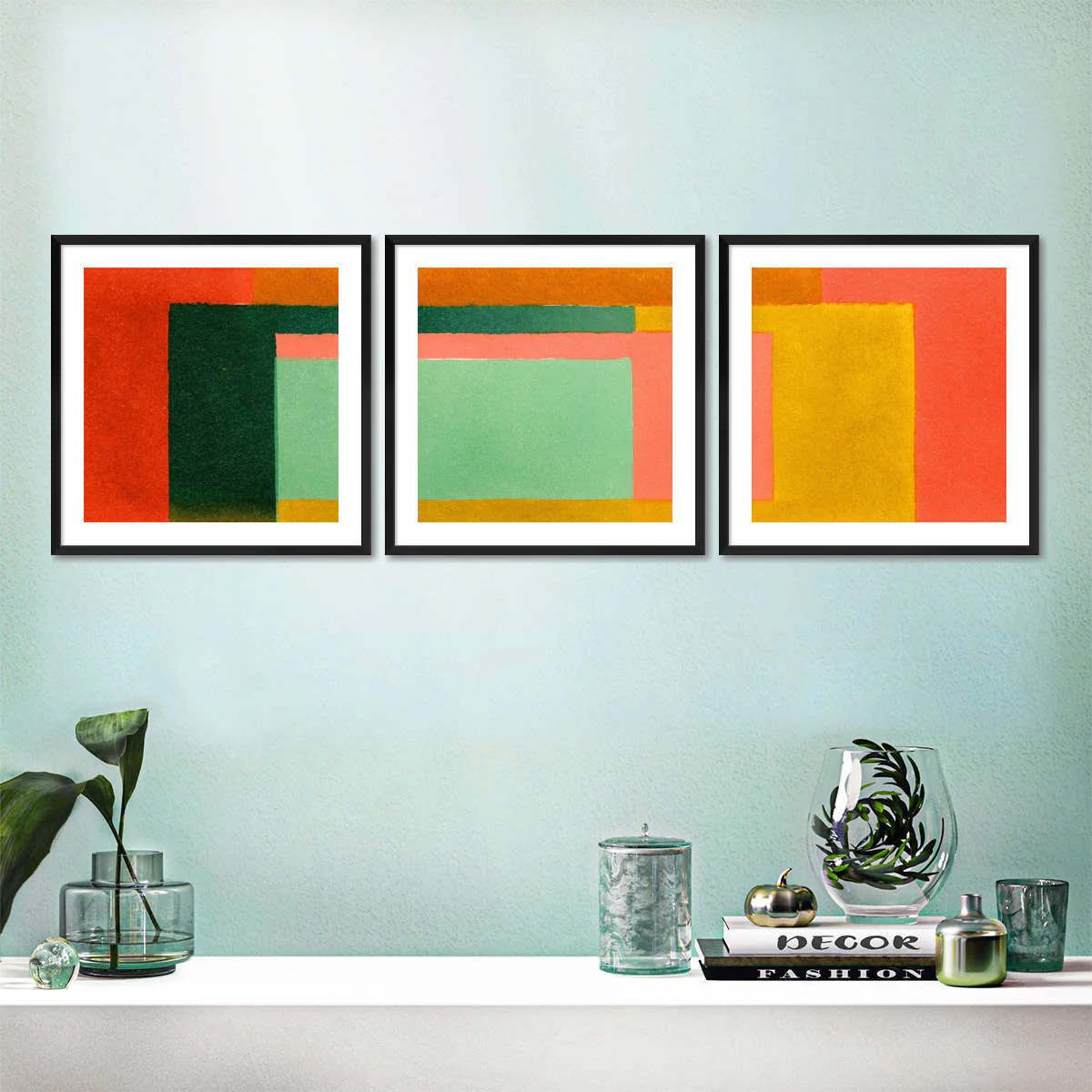 Bold Color Block Rectangles Abstract Wall Art - Image 9