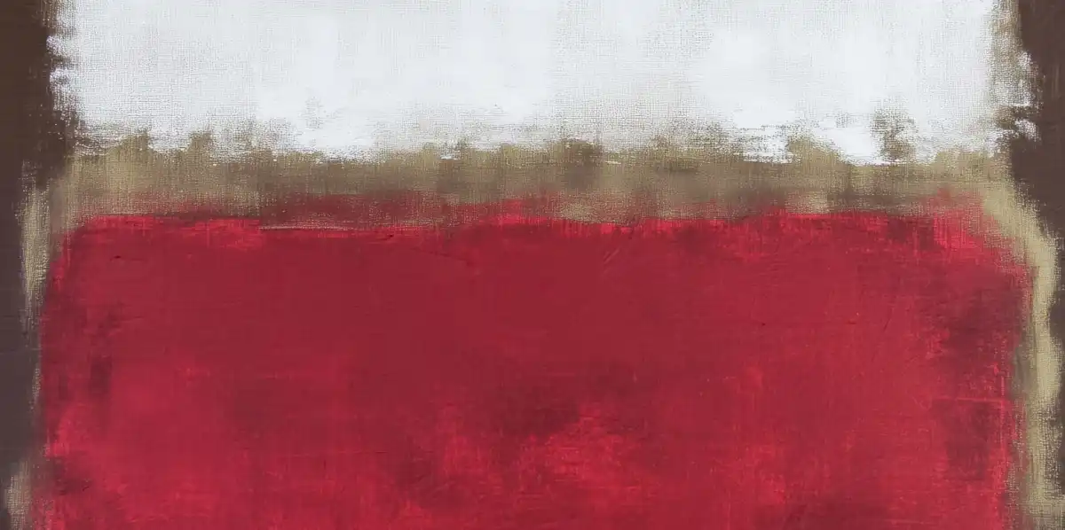 Bold Red and White Abstract with Black Wall Art - Image 15
