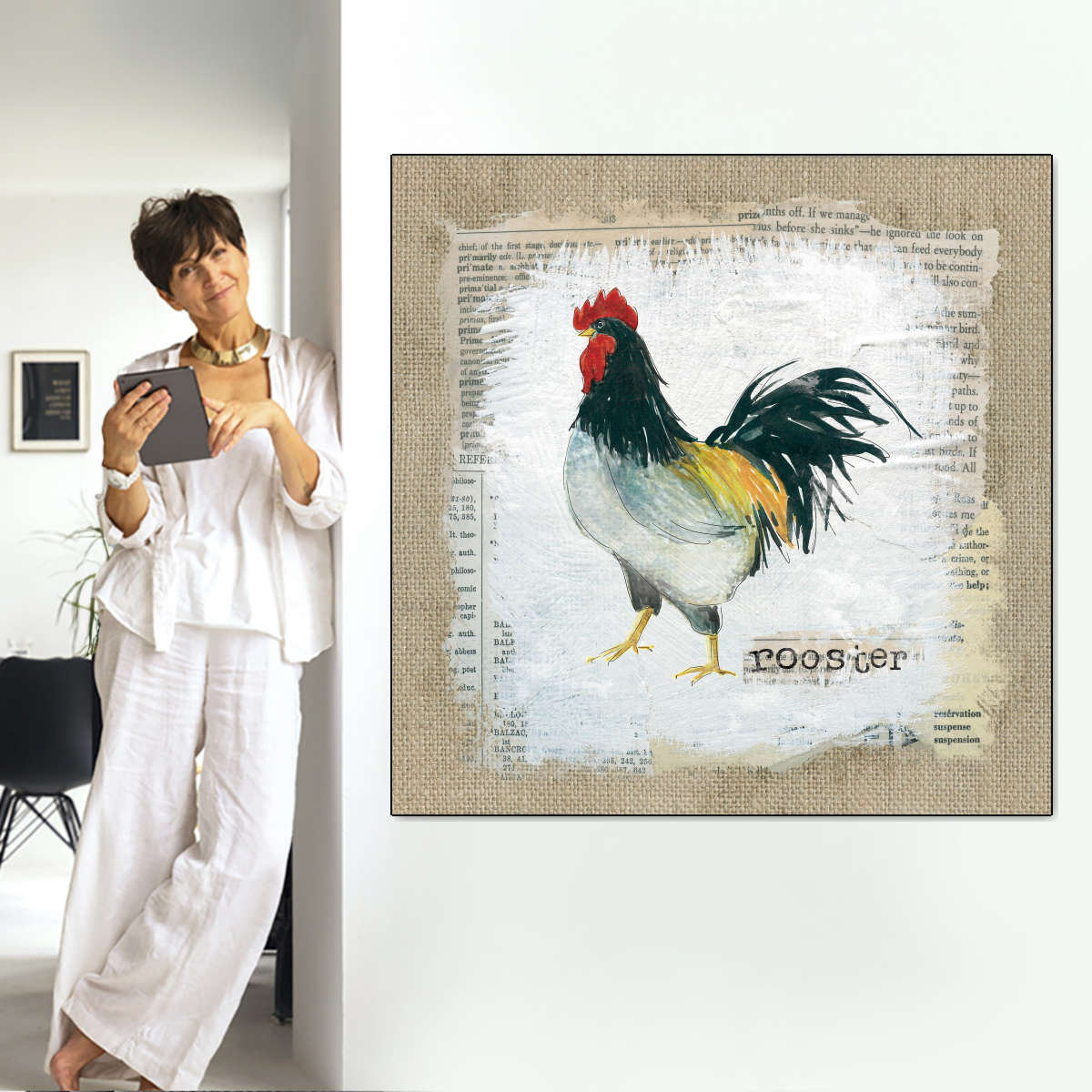 Burlap Rooster Wall Art - Image 7