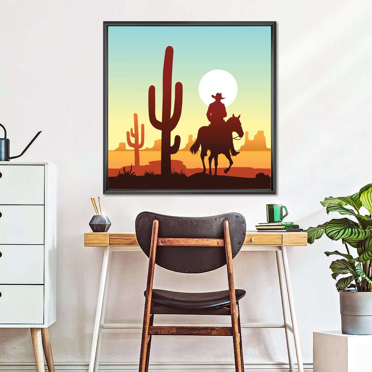Cactus Desert Cowboy Wall Art - Image 40