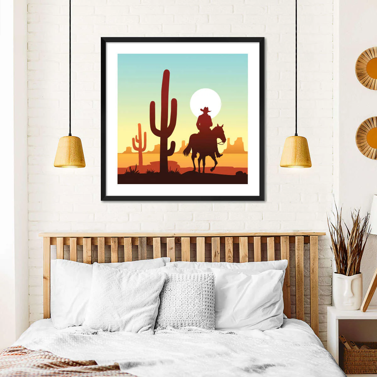 Cactus Desert Cowboy Wall Art - Image 44