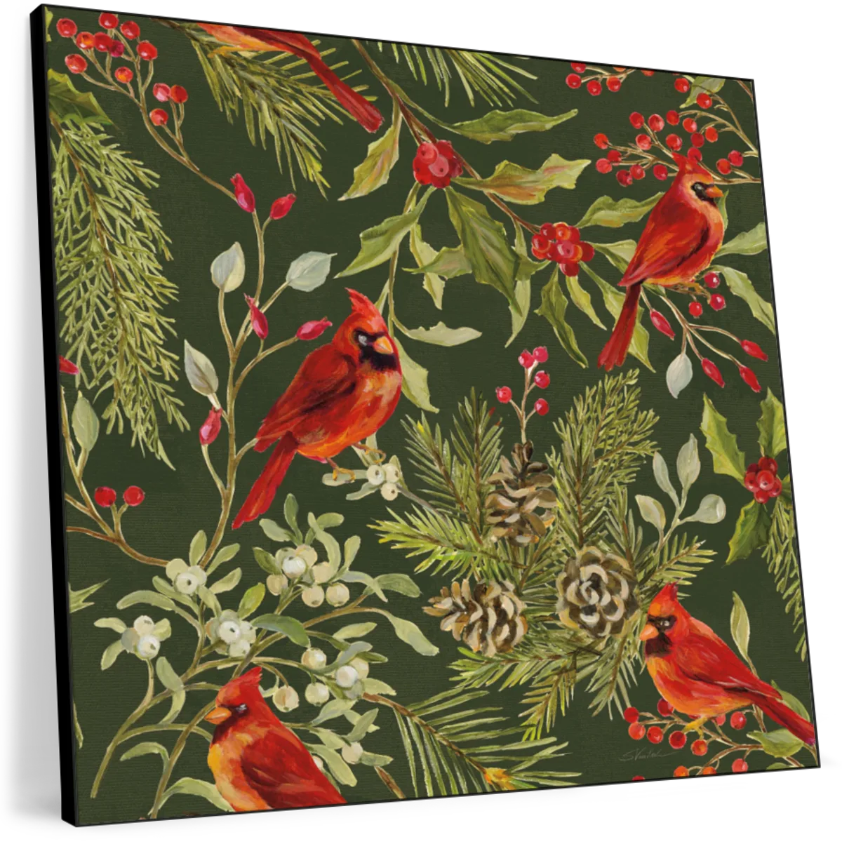 Cardinal Christmas Pattern IB Wall Art - Image 11