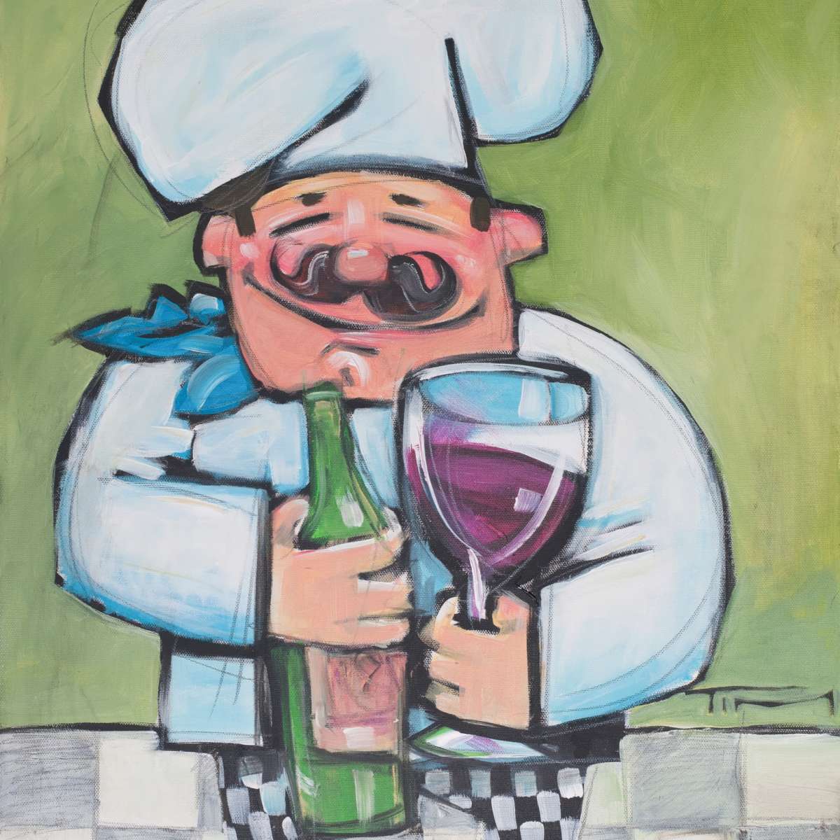 Chef With Wine And Bottle Wall Art - Image 11