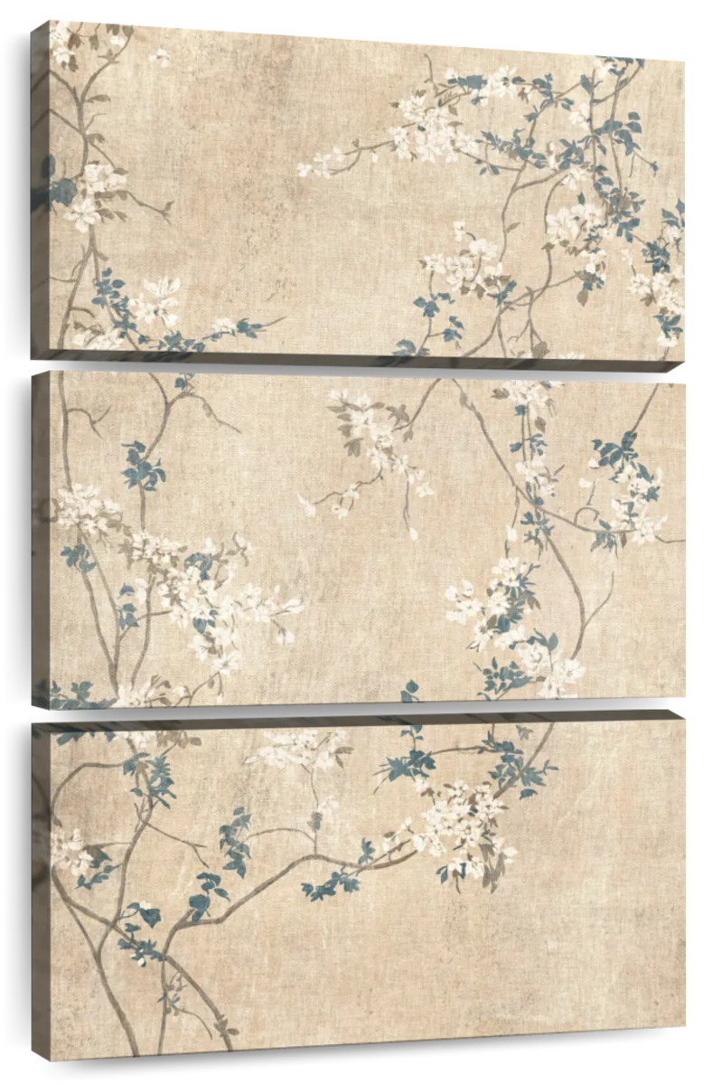 Cherry Blossom Branches on Linen Textured Background Wall Art - Image 8