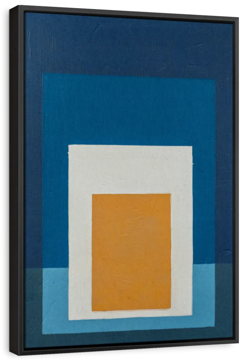 Concentric Rectangles in Blue and Amber Wall Art - Image 9