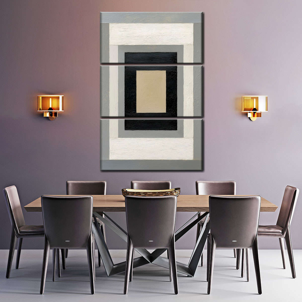 Concentric Rectangles in Gray and Black Wall Art - Image 8