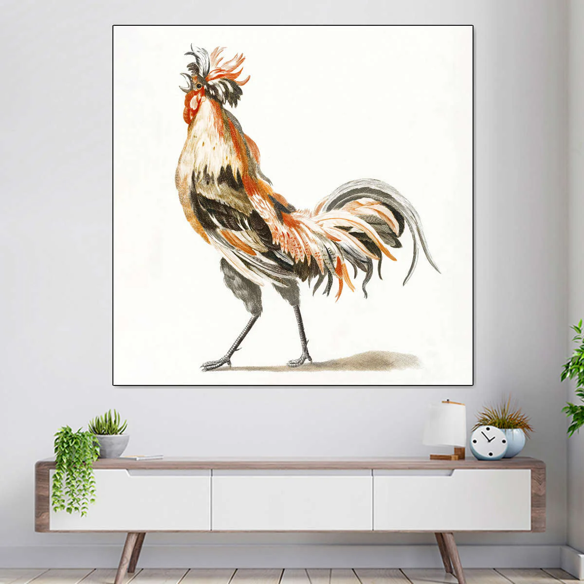Crowing Rooster To The Left Wall Art - Image 3