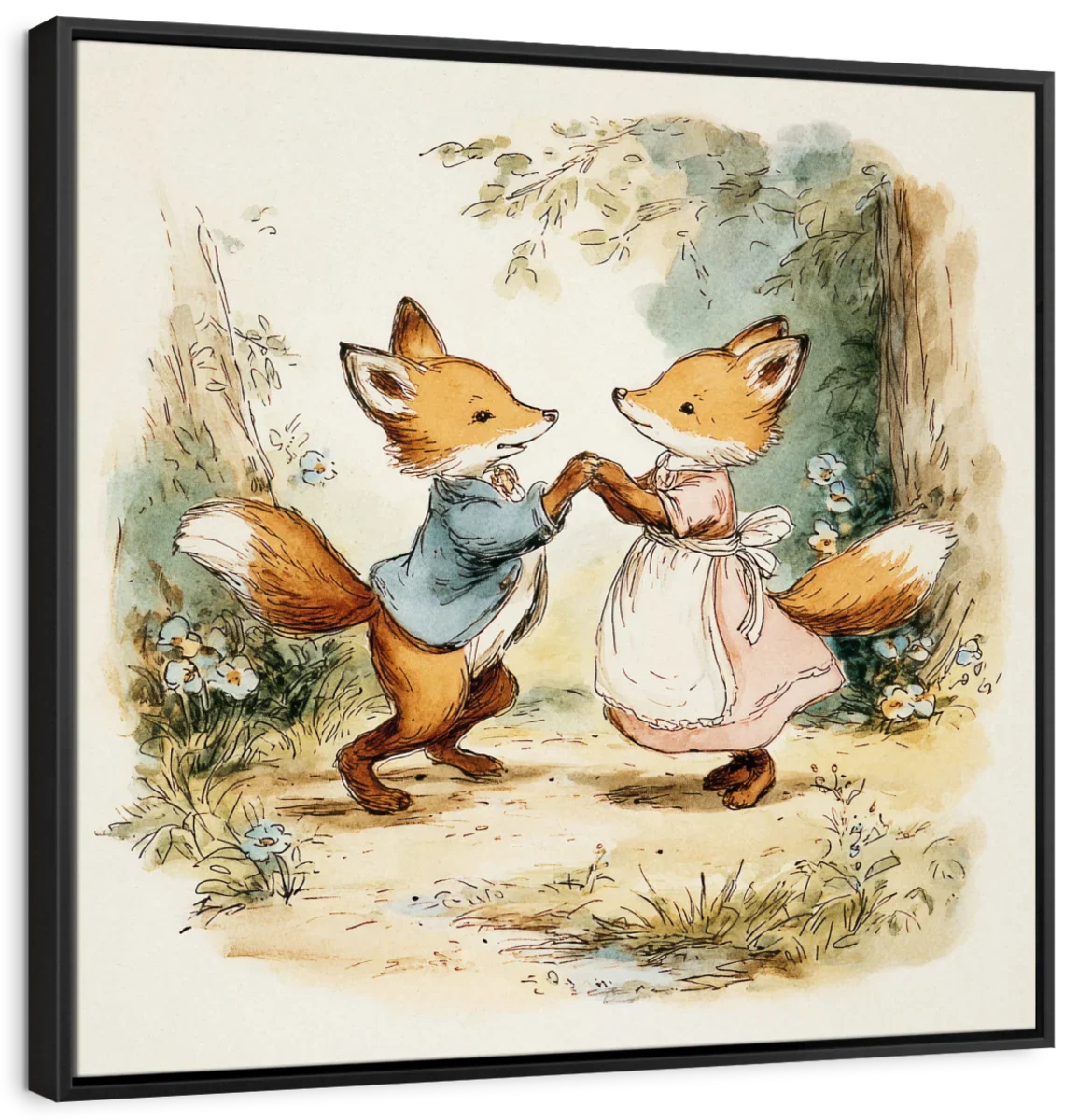 Dancing Fox Pair Wall Art - Image 10
