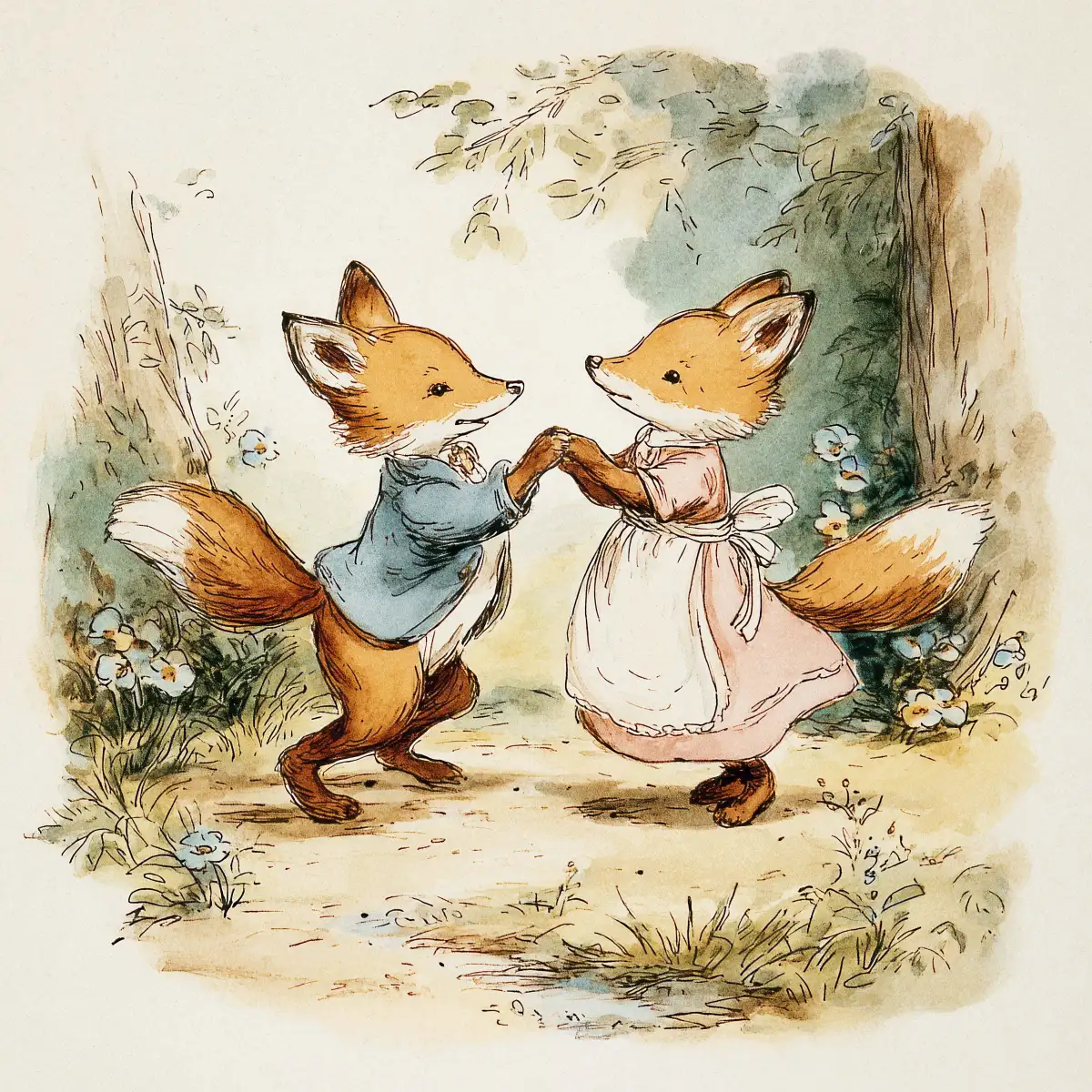 Dancing Fox Pair Wall Art - Image 14