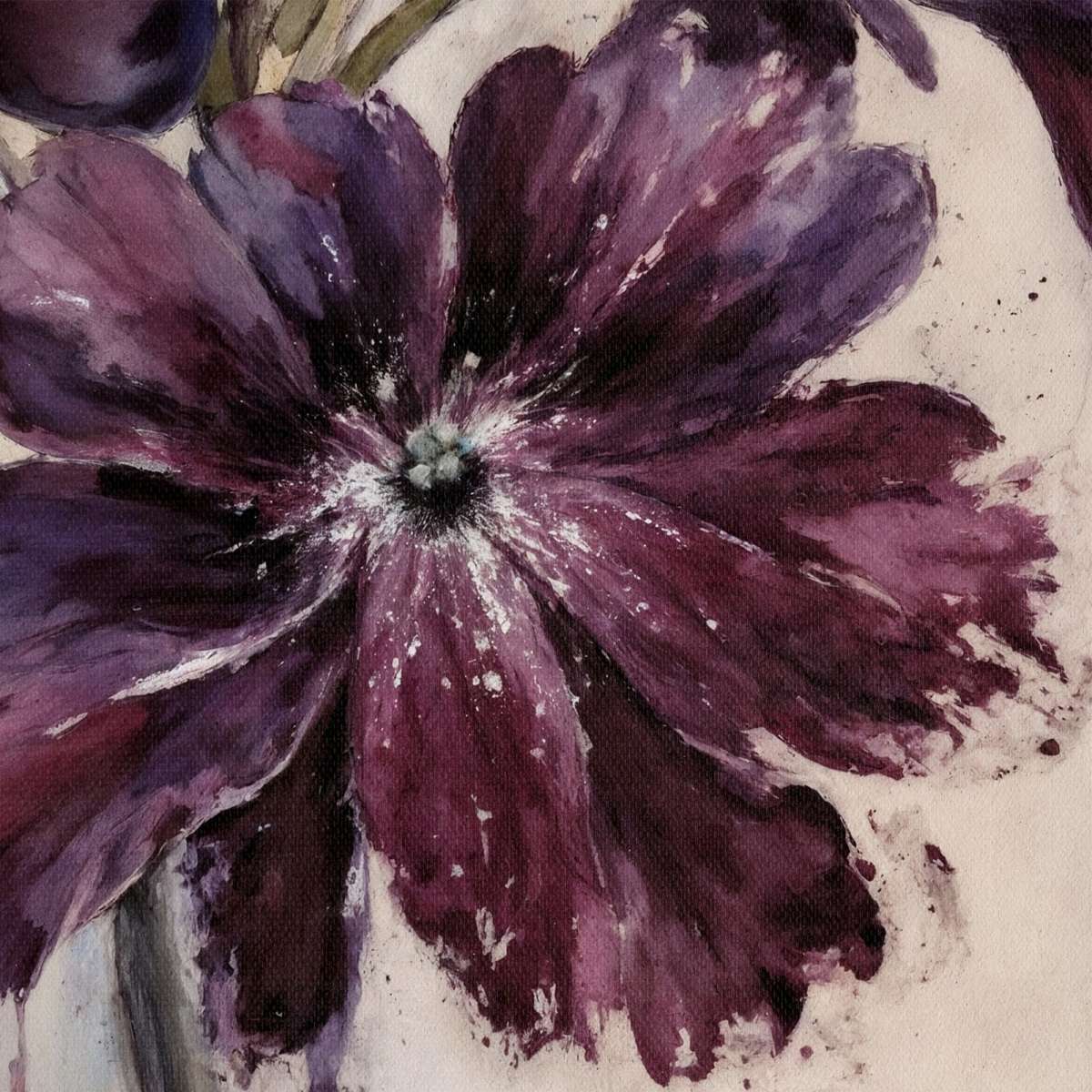 Deep Purple Floral Study Wall Art - Image 2
