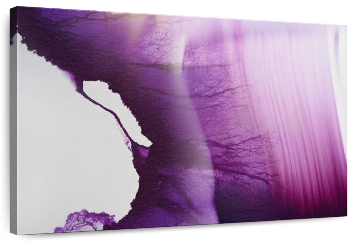 Deep Purple Ink Flow Abstract Wall Art