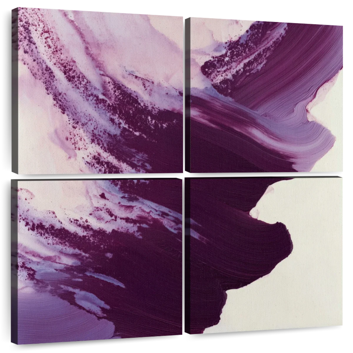 Dynamic Purple Brushstroke Abstract Wall Art - Image 8