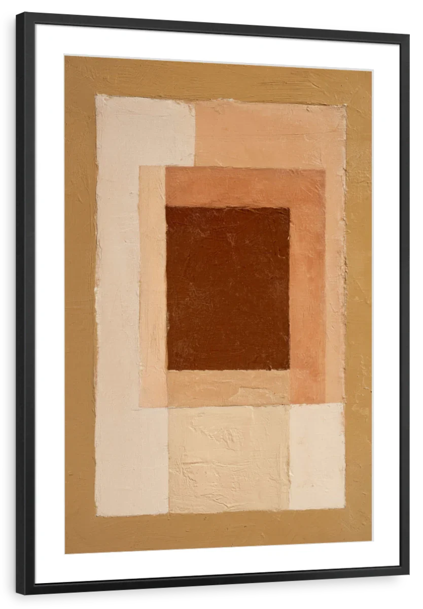 Earthy Nested Rectangles Abstract Wall Art - Image 10