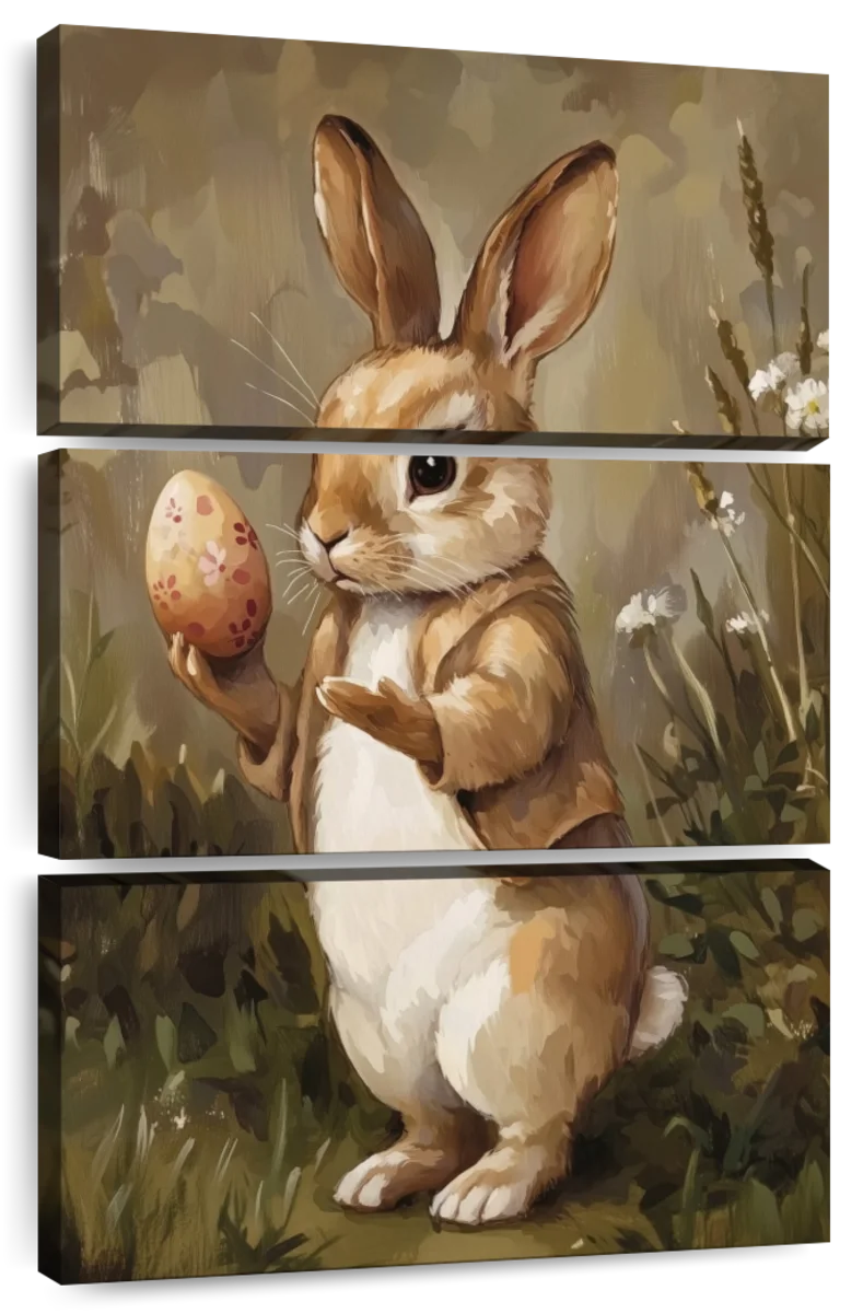 Easter Bunny Holding a Painted Egg Wall Art - Image 8