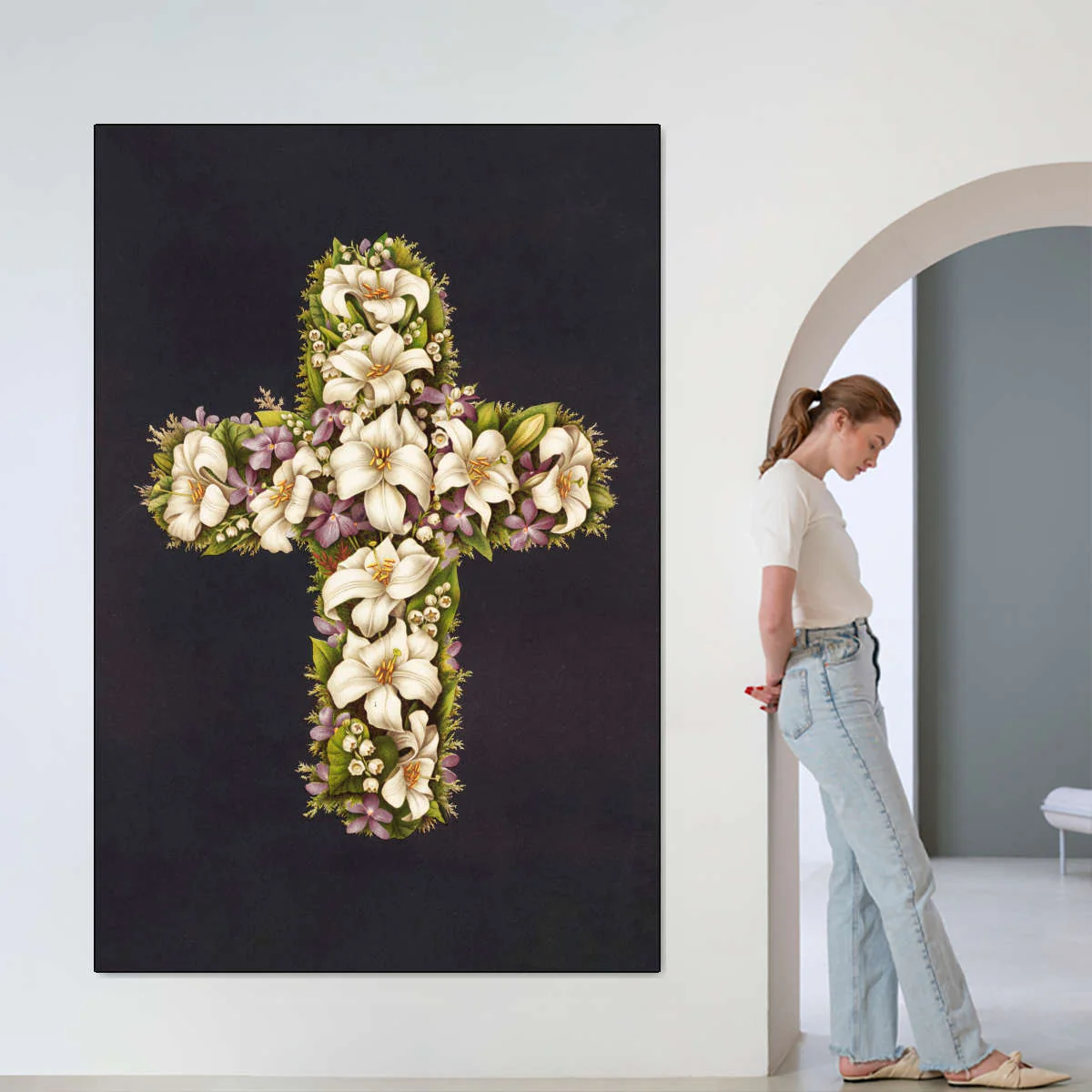 Easter Lily Cross Wall Art - Image 3