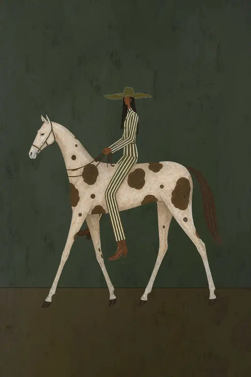 Equestrian Elegance in Stripes Wall Art - Image 12