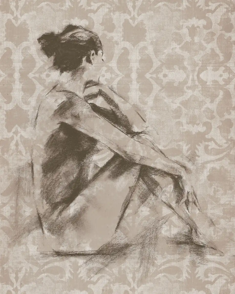 Figure With Damask Wall Art - Image 18