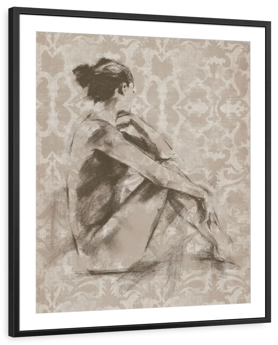 Figure With Damask Wall Art - Image 8
