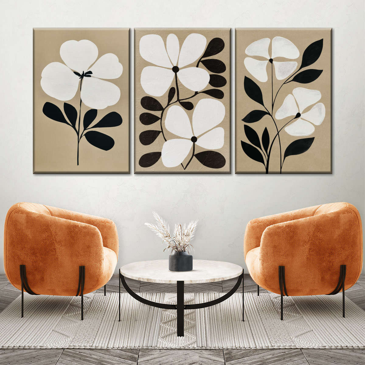 Floral In Simplicity Triptych Wall Art - Image 2