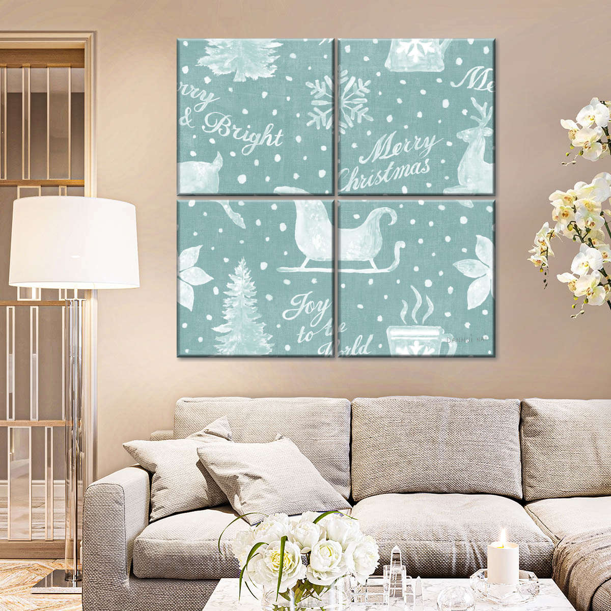 Floursack Holiday Bright Pattern IC Wall Art - Image 5