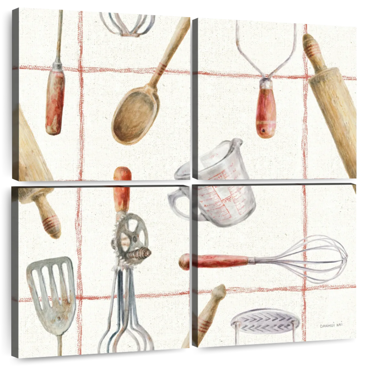 Floursack Kitchen Pattern IVA Wall Art - Image 78