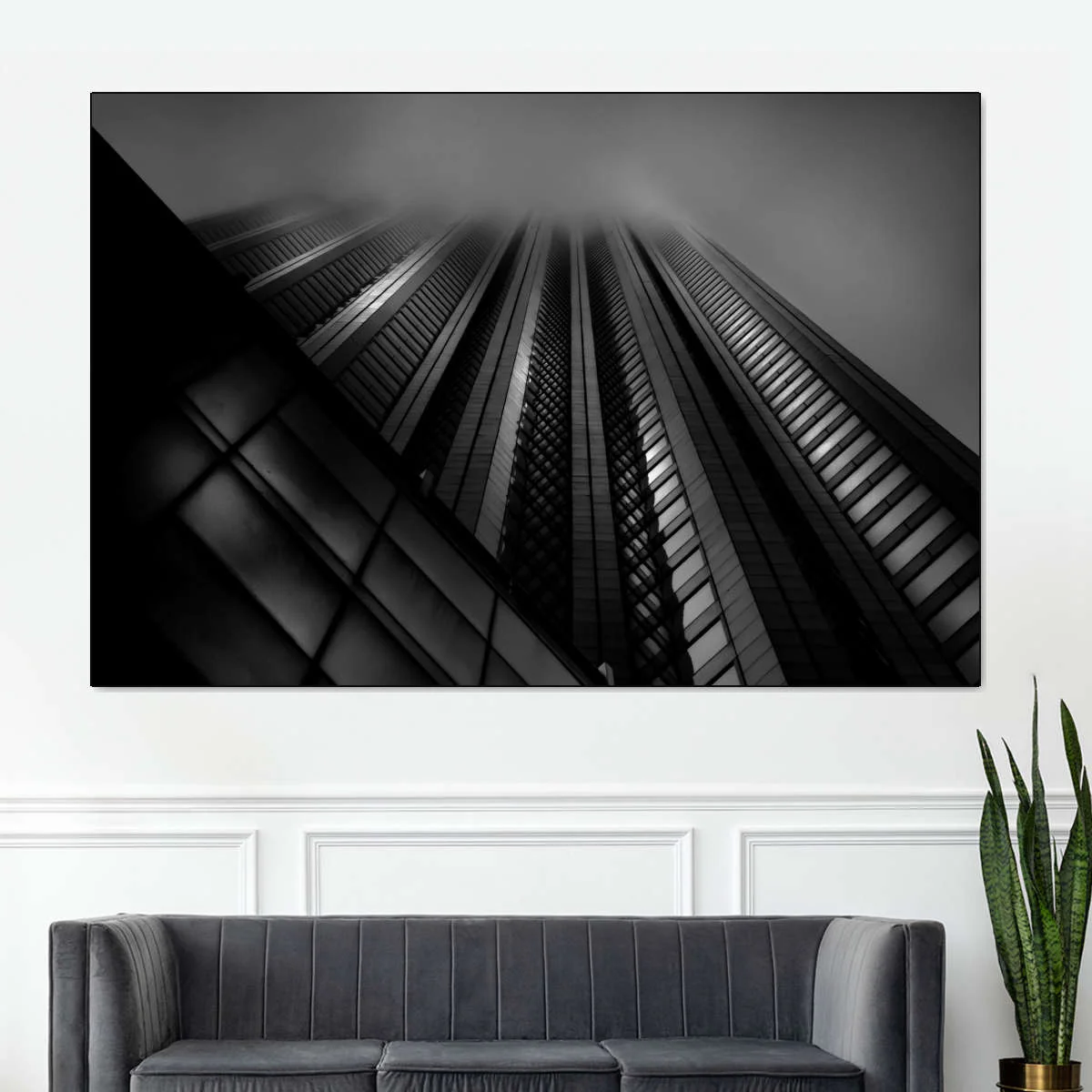 Foggy Skyscraper Wall Art - Image 7